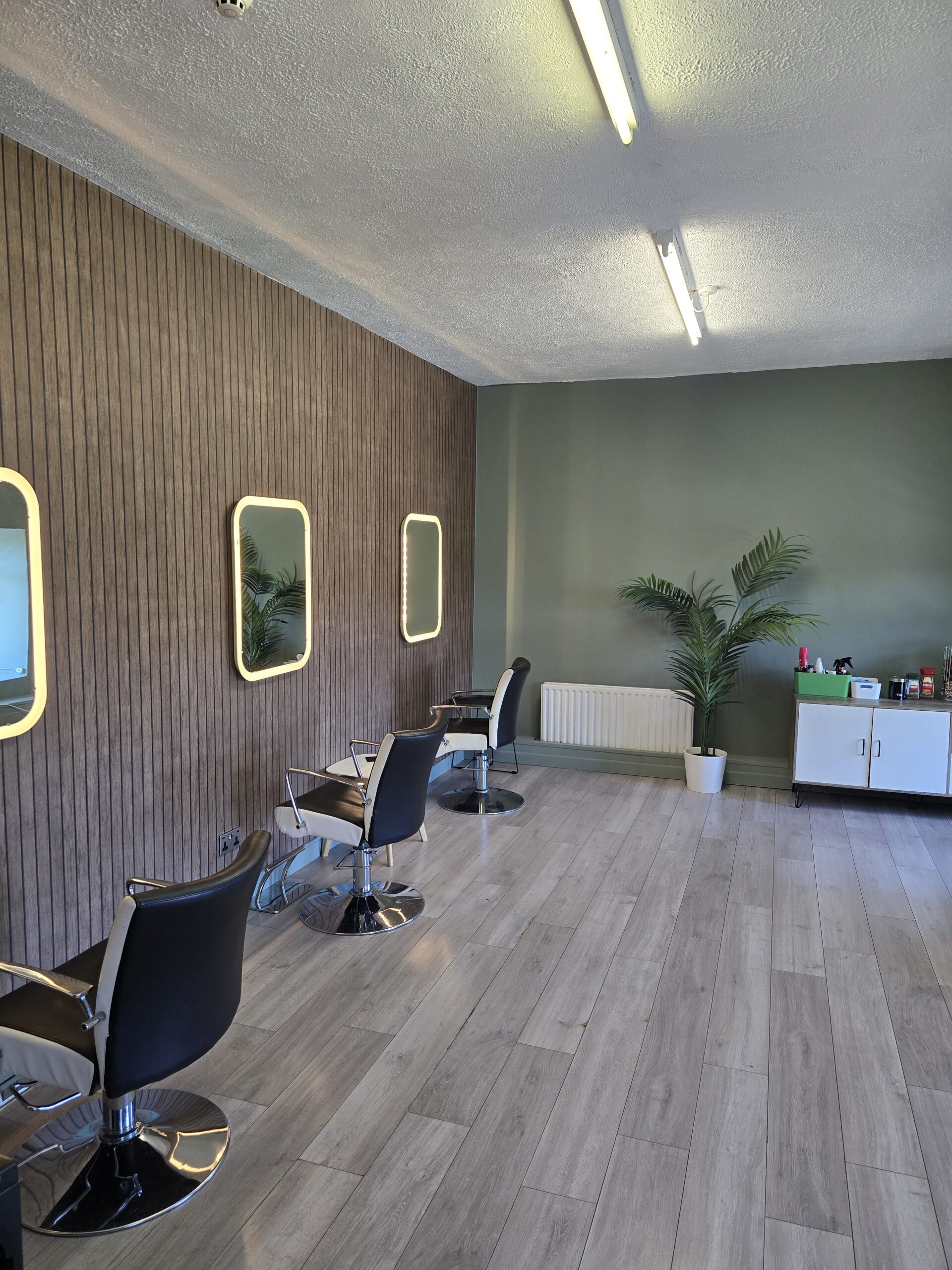 Inside the Enhanced Hair Studio in Newry, with private styling stations ready for clients